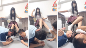 【佳禾小妈】教室内学生主玩虐双老师狗-97LZTD-451308